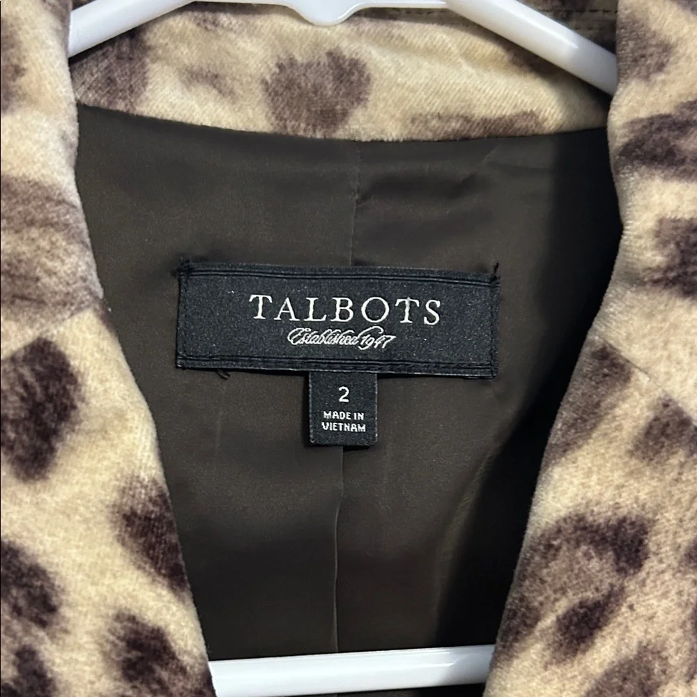 Talbots Animal Print Blazer Size 2 - Picture 2 of 5
